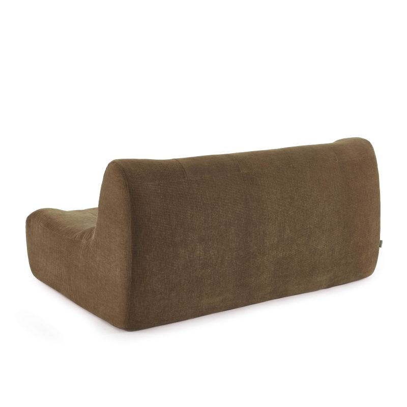 Ensemble banquette et chauffeuse JANIS modulable 3 places velours marron