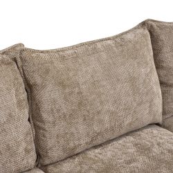 Canapé d'angle gauche convertible VINEA 4 places tissu chenille tramé taupe