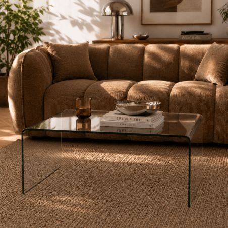 Table basse GINZAverre trempé transparent 120cm