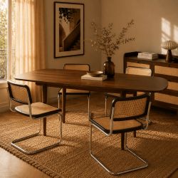Table extensible LEON noyer 160 à 200cm