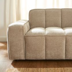 Ensemble canapés droits fixes 3+2 ALISTAIR tissu chenille beige