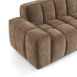 Ensemble canapés droits fixes 3+2 ALISTAIR tissu chenille marron