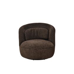 Lot de 2 fauteuils pivotants ANDER tissu marron