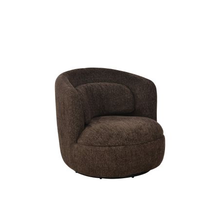 Lot de 2 fauteuils pivotants ANDER tissu marron
