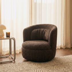Lot de 2 fauteuils pivotants ANDER tissu marron
