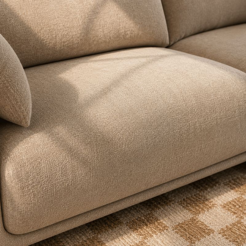 Canapé KURLY 3 places tissu chenille tramé beige