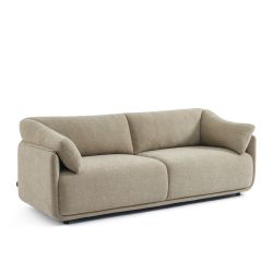 Canapé KURLY 3 places tissu chenille tramé beige