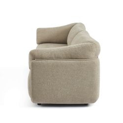 Canapé KURLY 3 places tissu chenille tramé beige