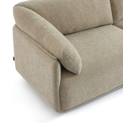 Canapé KURLY 3 places tissu chenille tramé beige
