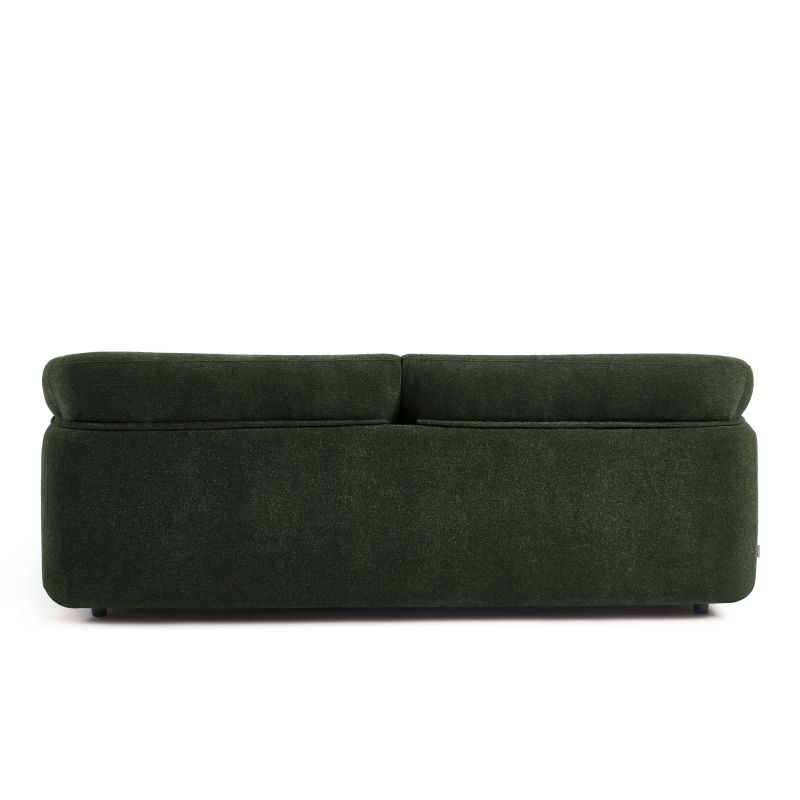 Canapé KURLY 3 places tissu chenille tramé vert