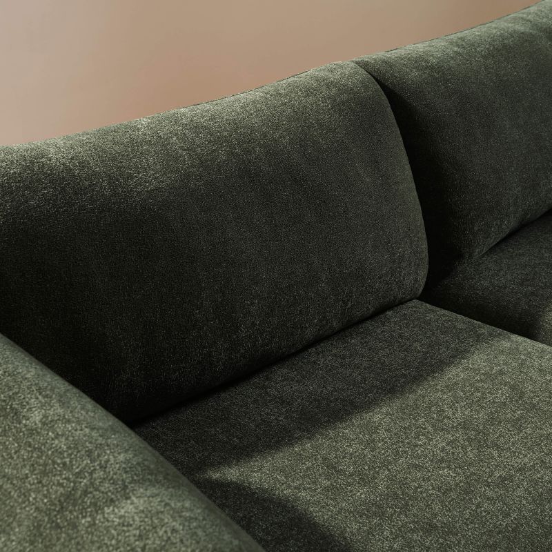 Canapé KURLY 3 places tissu chenille tramé vert