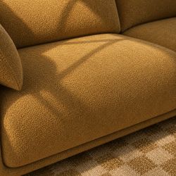 Canapé KURLY 3 places tissu chenille tramé ocre