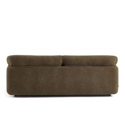 Canapé KURLY 3 places tissu chenille tramé taupe