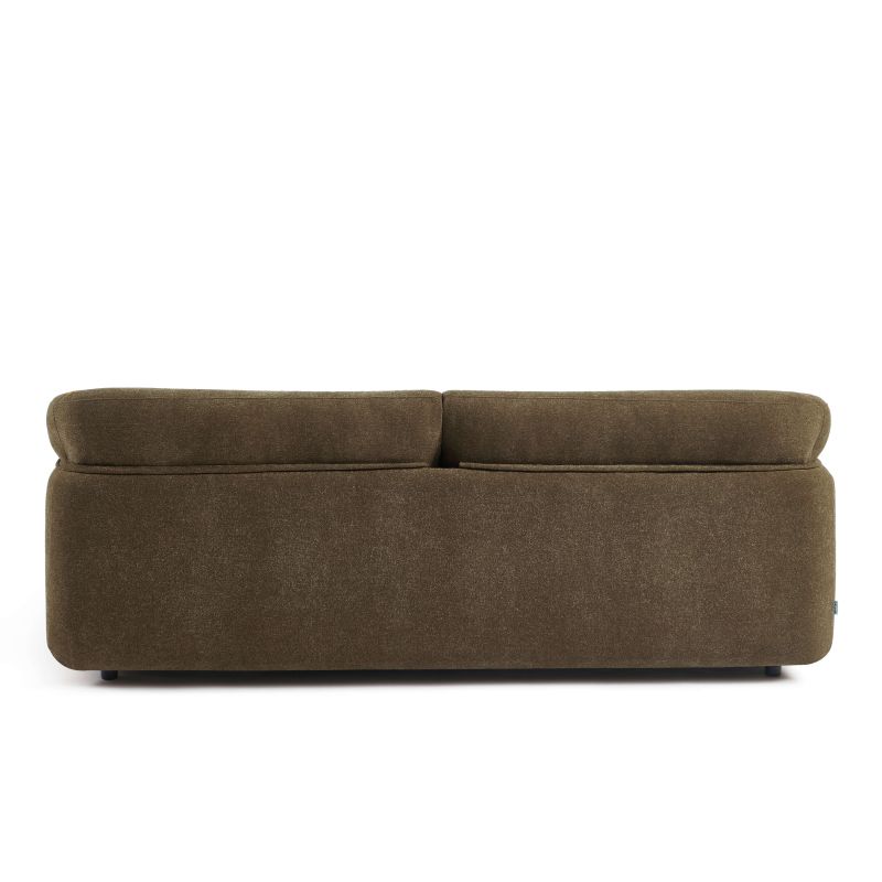 Canapé KURLY 3 places tissu chenille tramé taupe