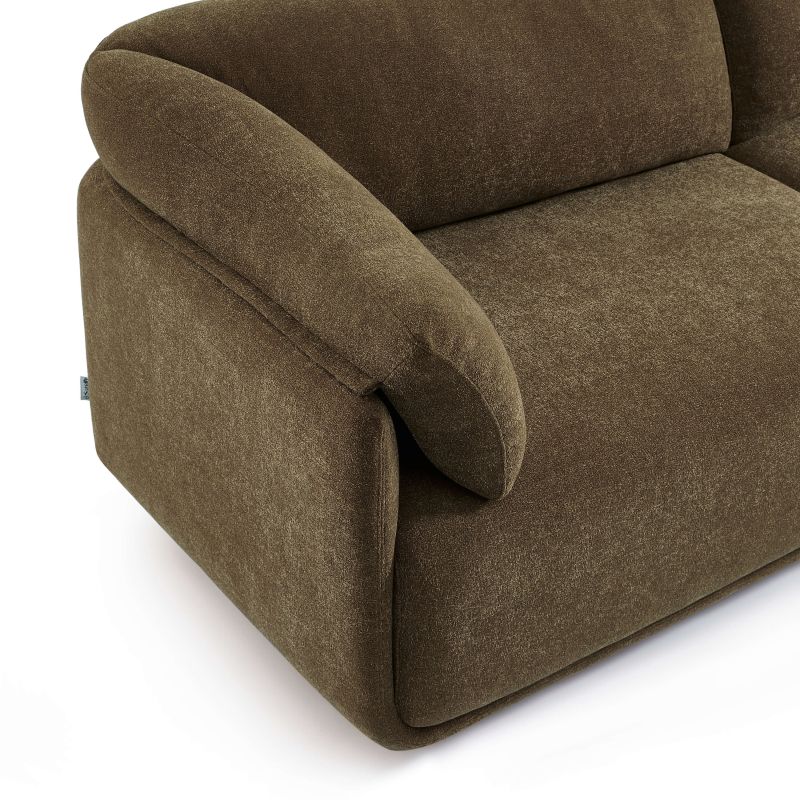 Canapé KURLY 3 places tissu chenille tramé taupe