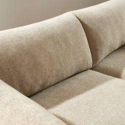 Canapé KURLY 3 places tissu chenille tramé beige