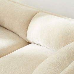 Ensemble canapés droits fixes 3+2 NIKKI velours texturé beige