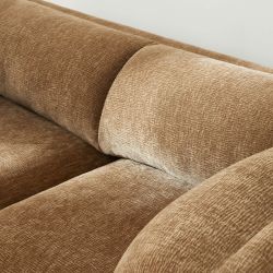 Ensemble canapés droits fixes 3+2 NIKKI velours texturé marron