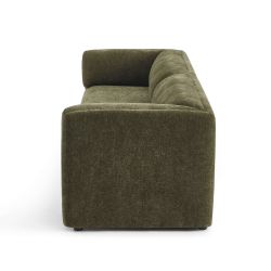 Ensemble canapés droits fixes 3+2 NIKKI velours texturé vert