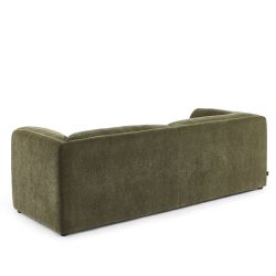 Ensemble canapés droits fixes 3+2 NIKKI velours texturé vert