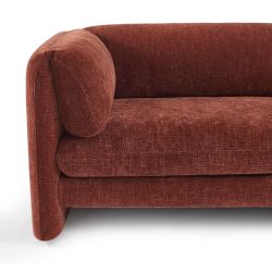 Ensemble canapés droits fixes 3+2 NIKKI velours texturé terracotta