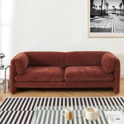 Ensemble canapés droits fixes 3+2 NIKKI velours texturé terracotta