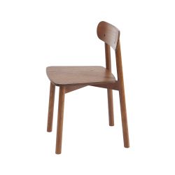 Lot de 4 chaises CELESTE chêne massif couleur noyer et pieds en placage chêne