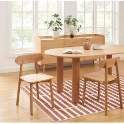 Lot de 4 chaises CELESTE chêne massif et pieds en placage chêne