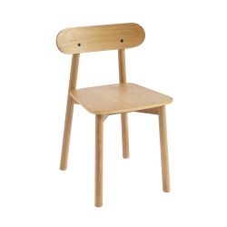 Lot de 6 chaises CELESTE chêne massif et pieds en placage chêne