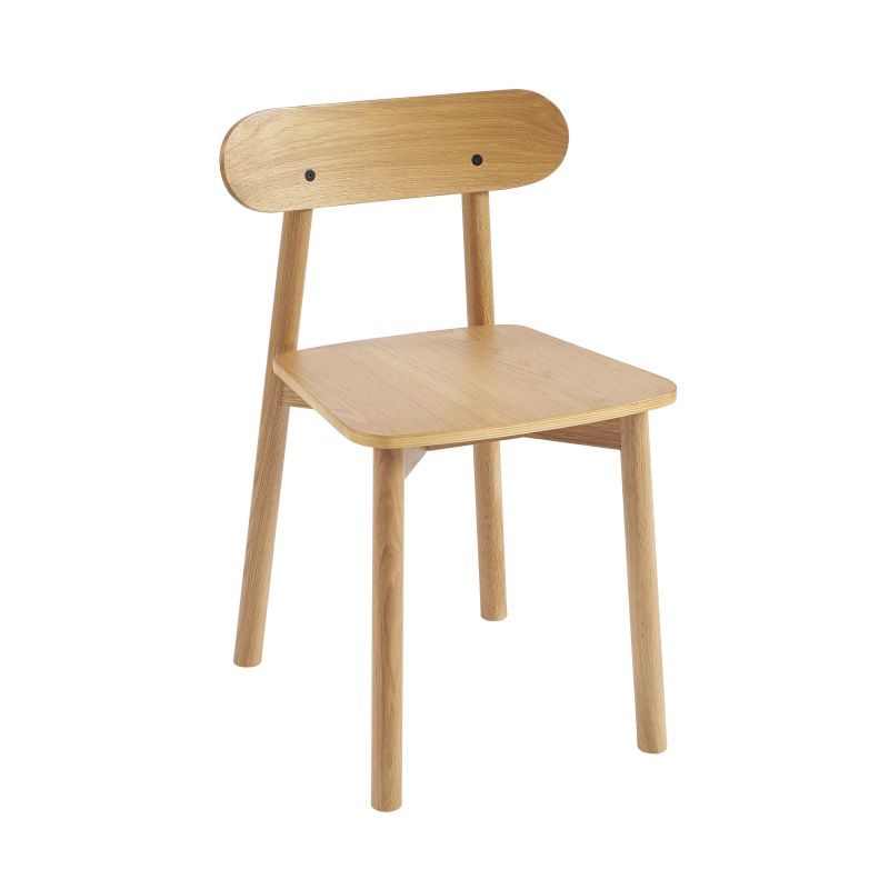 Lot de 6 chaises CELESTE chêne massif et pieds en placage chêne