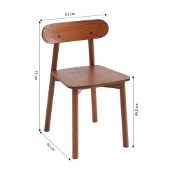 Lot de 6 chaises CELESTE chêne massif couleur noyer et pieds en placage chêne