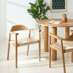 Lot de 4 chaises MARTIE chêne massif et corde