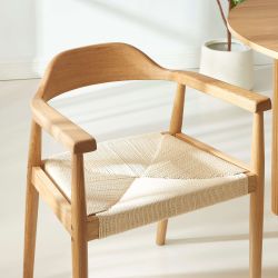 Lot de 6 chaises MARTIE chêne massif et corde