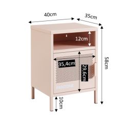 Table de chevet PANTONE métal rose blush