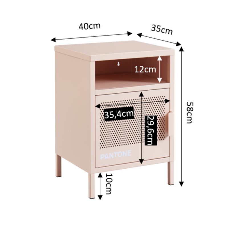 Table de chevet PANTONE métal rose blush