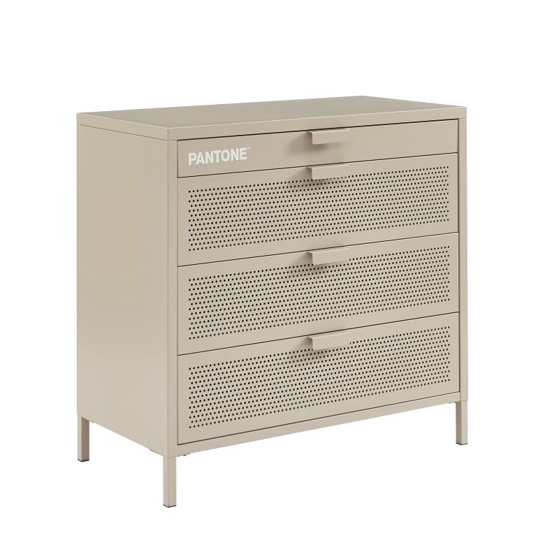 Commode PANTONE 4 tiroirs métal taupe 80cm