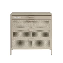 Commode PANTONE 4 tiroirs métal taupe 80cm