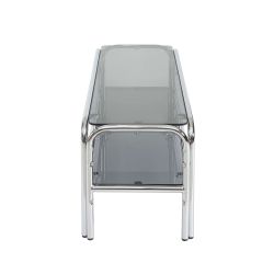 Meuble TV MAGGY verre trempé noir structure en chrome