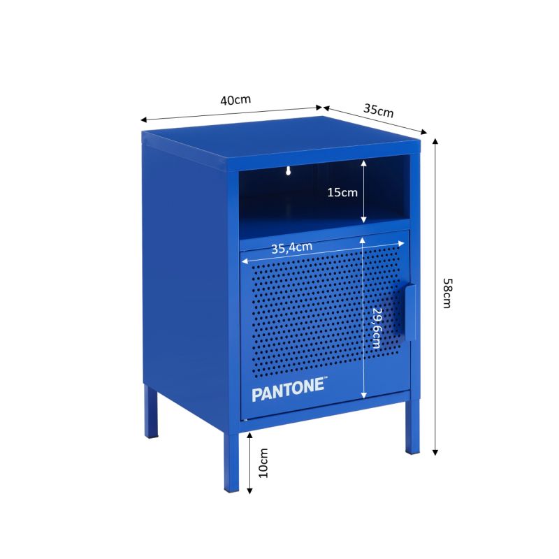 Table de chevet PANTONE métal bleu électrique