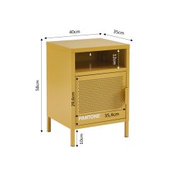 Table de chevet PANTONE métal jaune moutarde