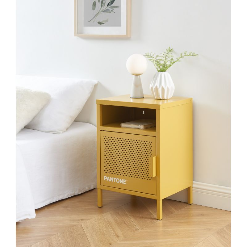 Table de chevet PANTONE métal jaune moutarde