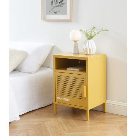 Table de chevet PANTONE métal jaune moutarde