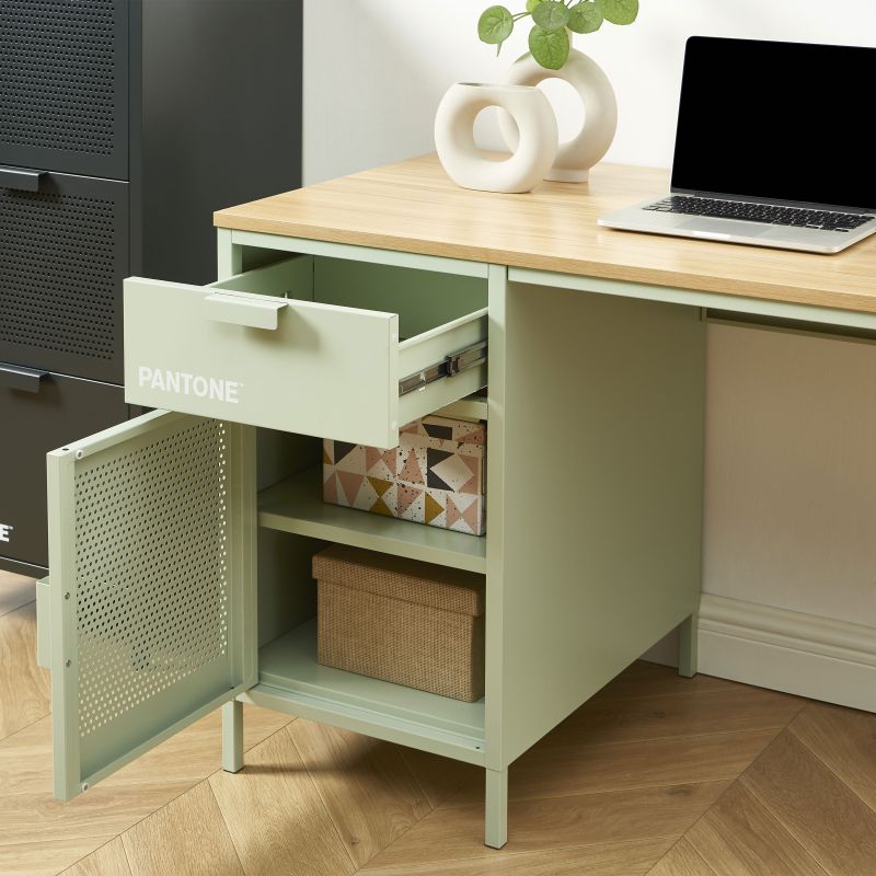 Bureau PANTONE métal vert amande 120cm
