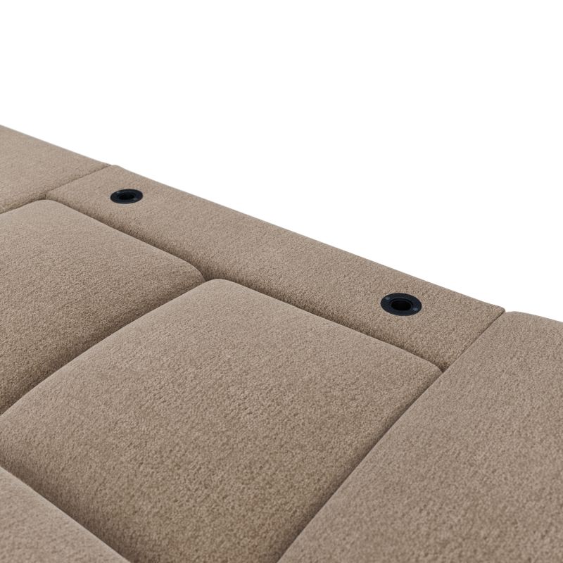 Canapé d'angle droit convertible ALMERA 4 places tissu taupe