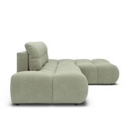 Canapé d'angle droit convertible ALMERA 4 places tissu vert