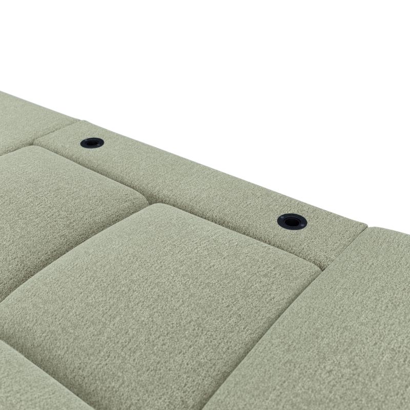 Canapé d'angle droit convertible ALMERA 4 places tissu vert