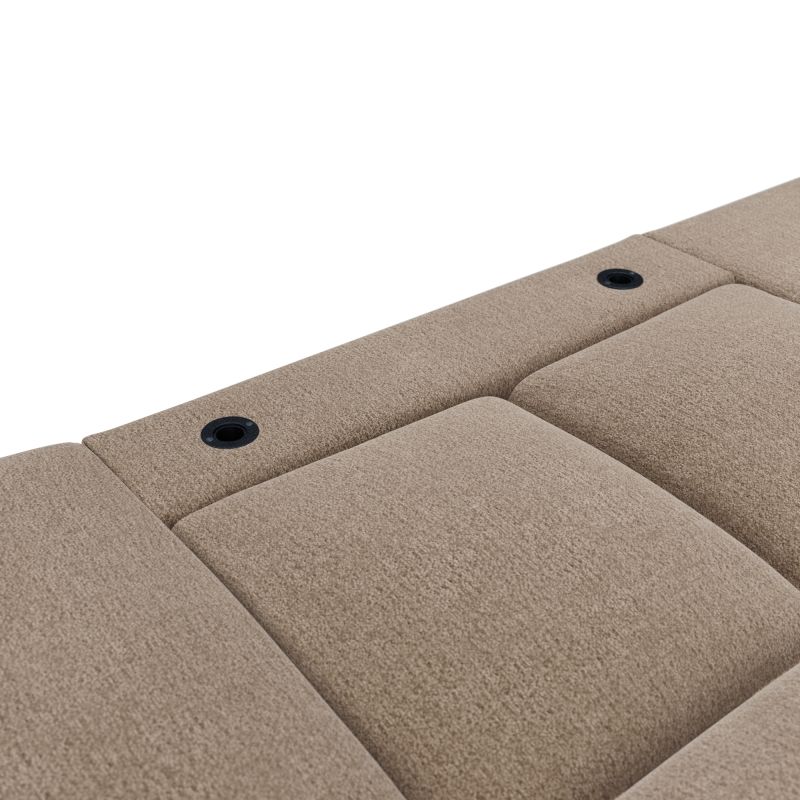 Canapé d'angle gauche convertible ALMERA 4 places tissu taupe