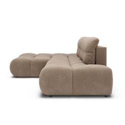 Canapé d'angle gauche convertible ALMERA 4 places tissu taupe