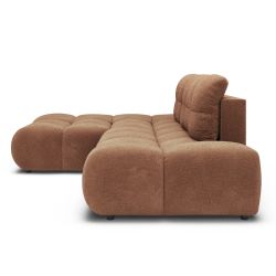 Canapé d'angle gauche convertible ALMERA 4 places tissu terracotta