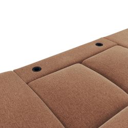 Canapé d'angle gauche convertible ALMERA 4 places tissu terracotta